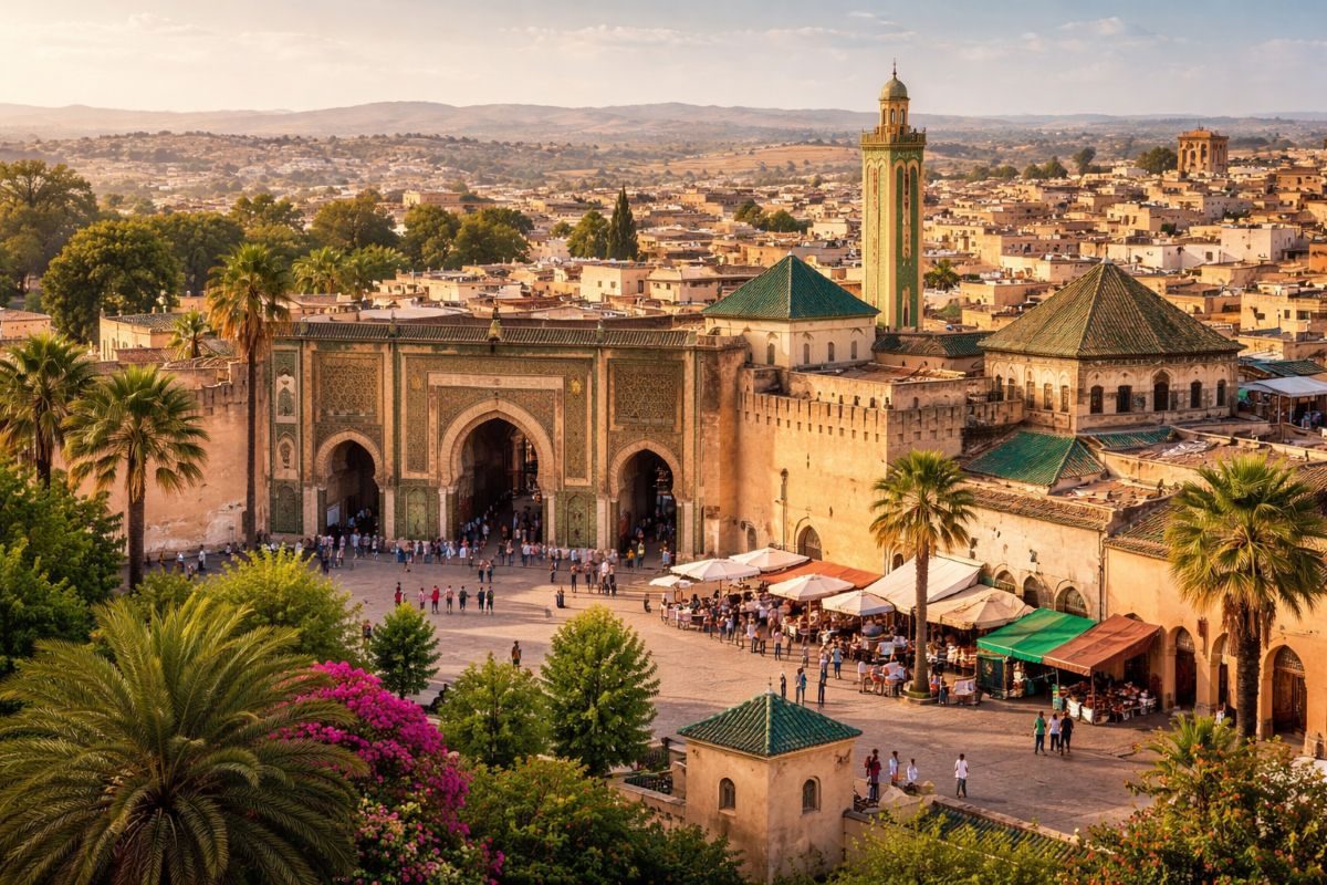 Bab Mansour et la place El Hedim à Meknès